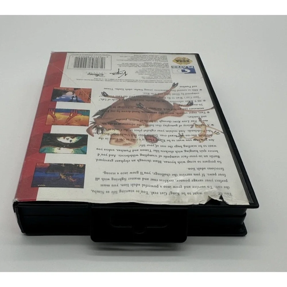 LION KING (SEGA GENESIS, 1994) COMPLETE CIB - HANG TAB GAME CASE MANUAL DISNEY